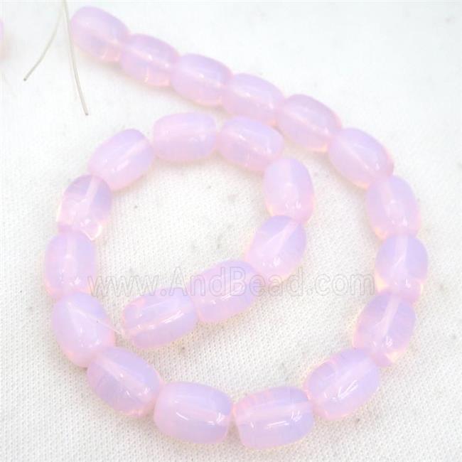 Pink Opalite Barrel Beads Smooth