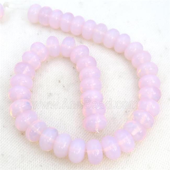 Pink Opalite Rondelle Beads Smooth