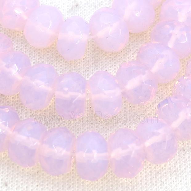 Pink Opalite Beads Faceted Rondelle