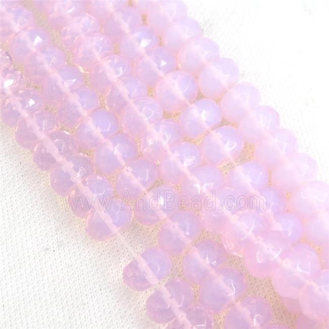 Pink Opalite Beads Faceted Rondelle