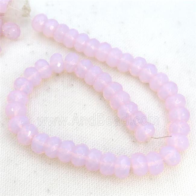 Pink Opalite Beads Faceted Rondelle