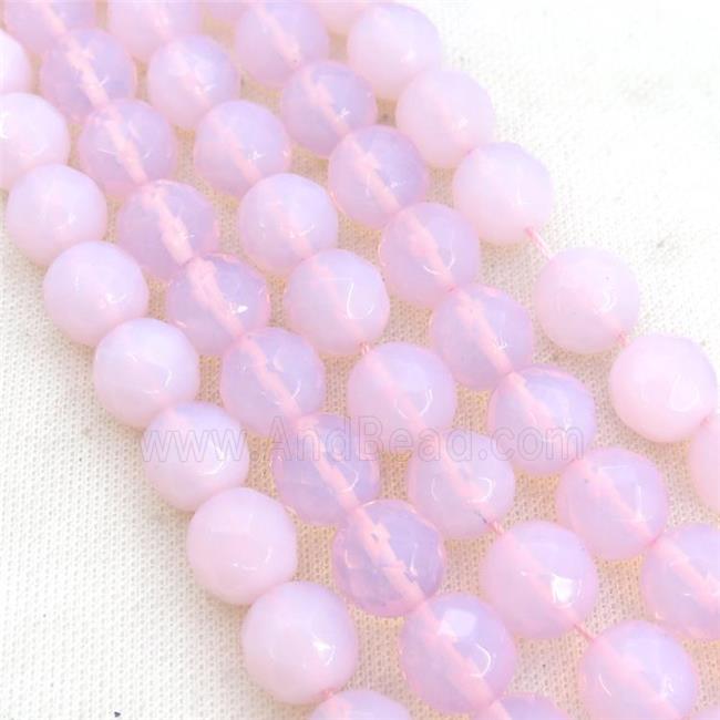 Pink Opalite Beads Faceted Round