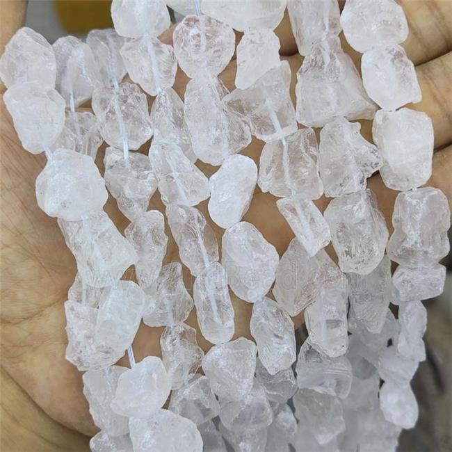 White Crystal Quartz Nugget Beads Freeform Rough