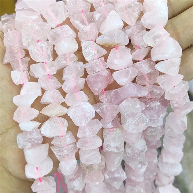 Pink Rose Quartz Nugget Beads Freeform Rough