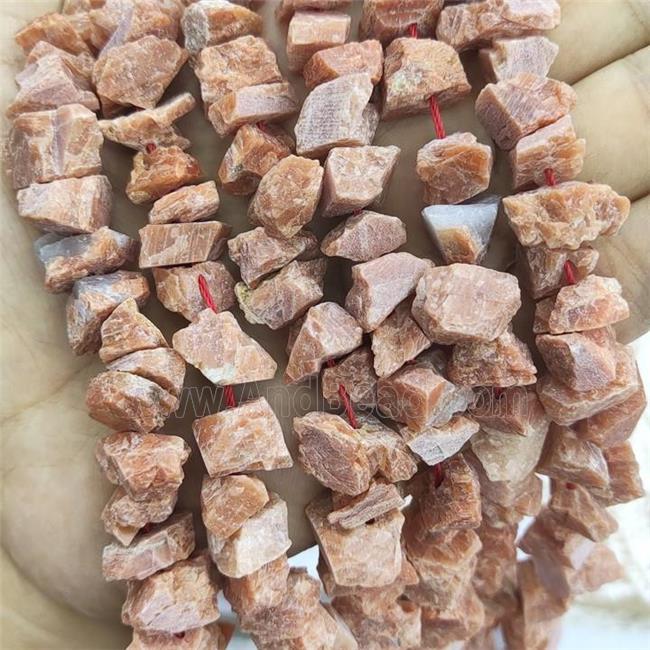 Peach Sunstone Nugget Beads Freeform Rough