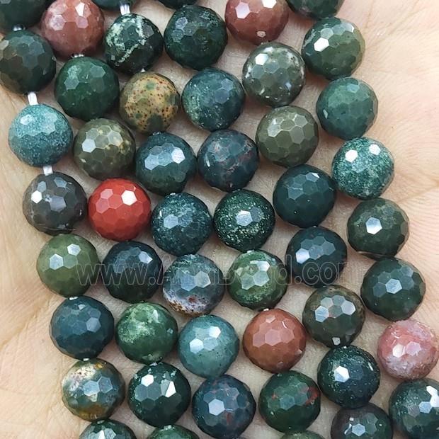 Bloodstone Beads Green Faceted Round