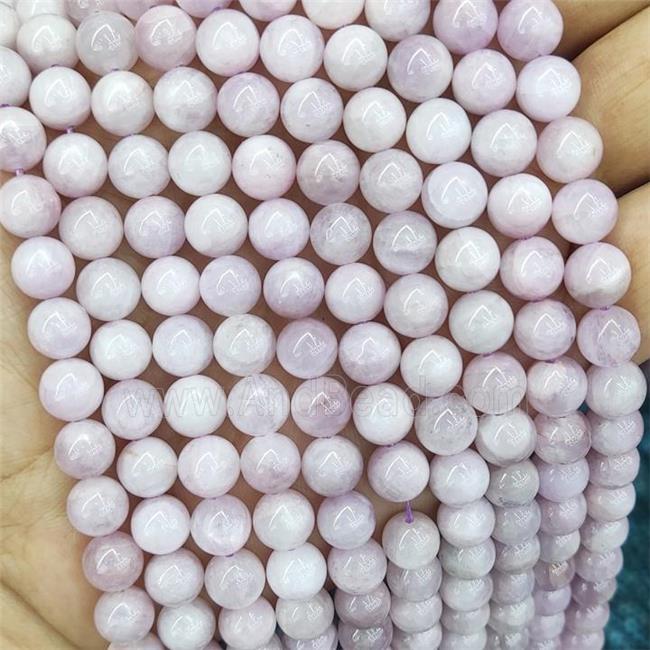 Natural Kunzite Beads Round Smooth