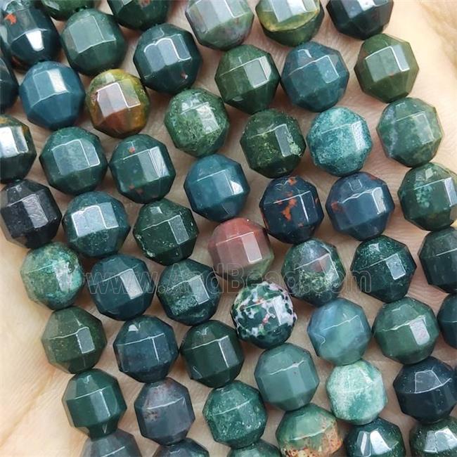 Green Bloodstone Prism Beads