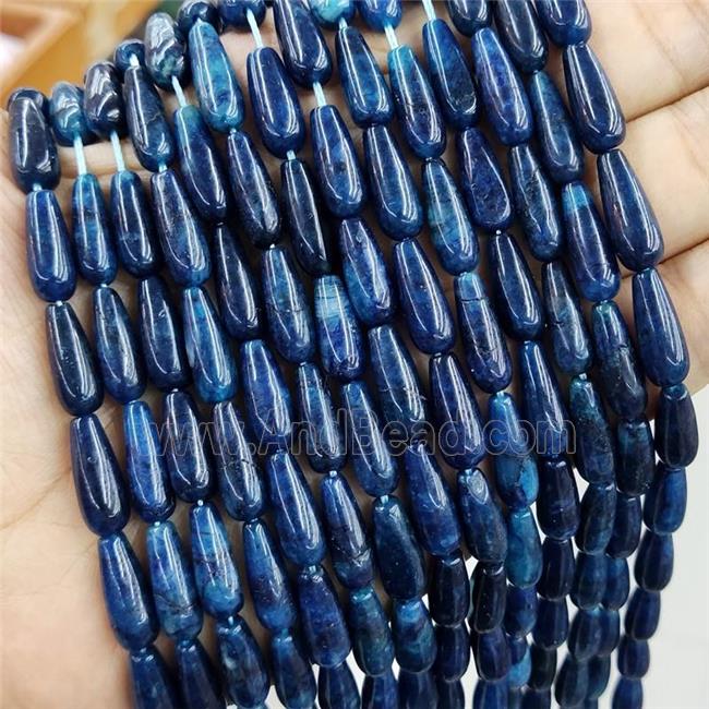 Natural Blue Apatite Beads Smooth Teardrop