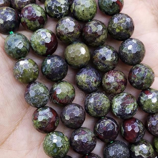 Natural Dragon Bloodstone Beads Heliotrope Faceted Round
