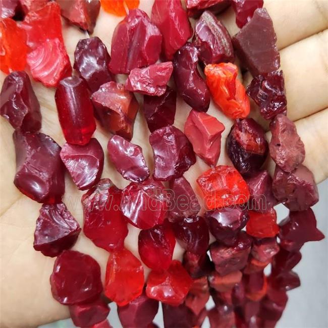 Red Crystal Glass Beads Freeform