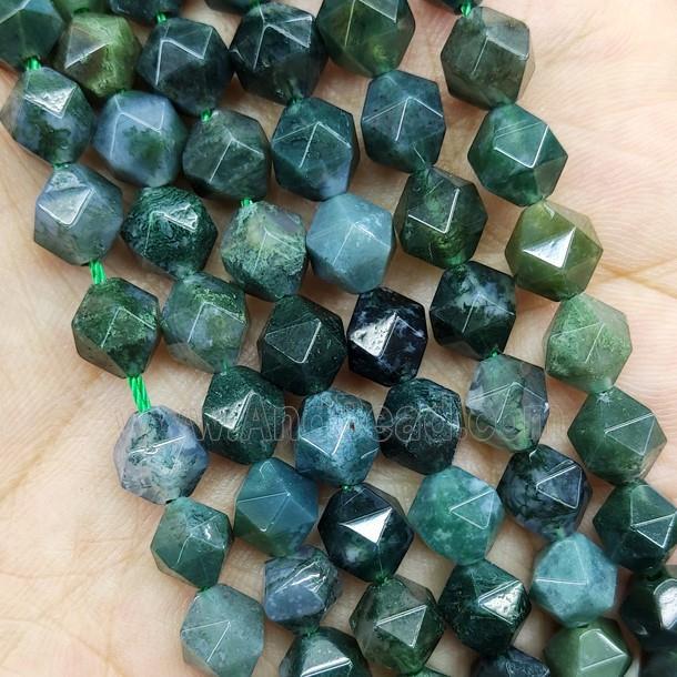Green Moss Agate Beads Round Cut