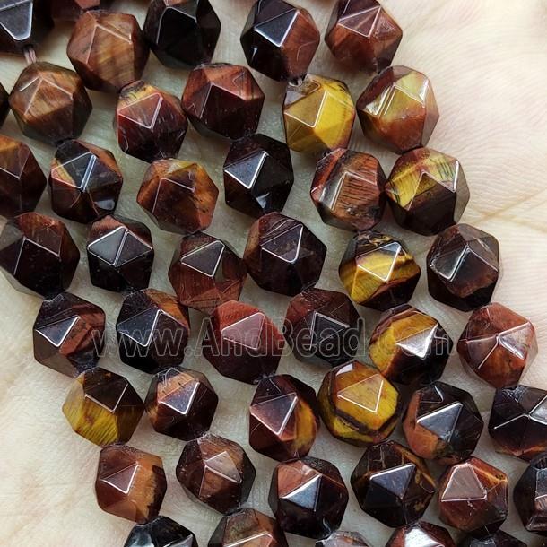 Red Tiger Eye Stone Beads Cut Round
