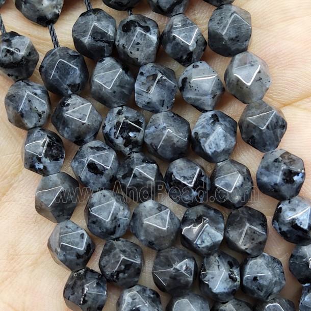Black Labradorite Beads Starcut Round Larvikite