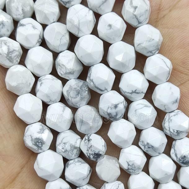 White Howlite Turquoise Beads Cut Round