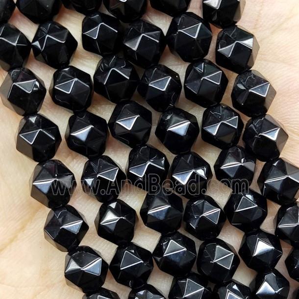 Black Onyx Agate Beads Cut Round