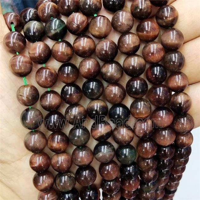 Red Tiger Eye Stone Beads Smooth Round
