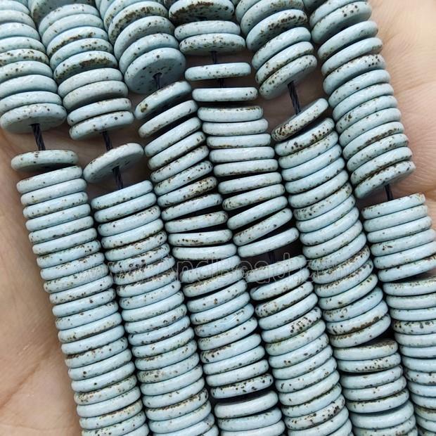 Natural Bodhi Tuquoise Heishi Spacer Beads Blue