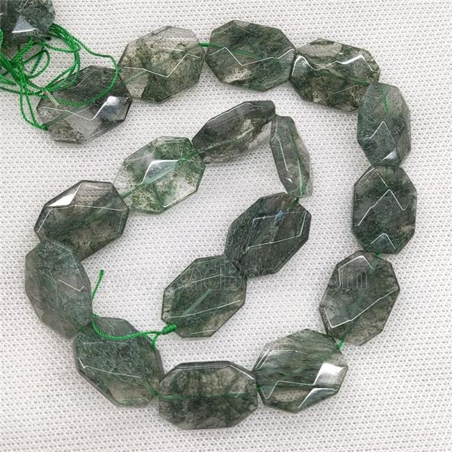 Natural Green Quartz Beads Faceted Slice