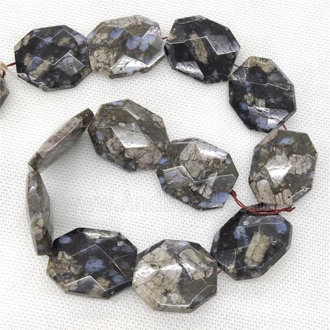 Gray Opal Beads Faceted Slice