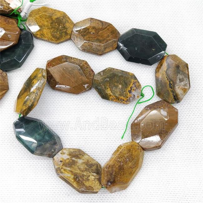 Ocean Agate Beads Faceted Slice