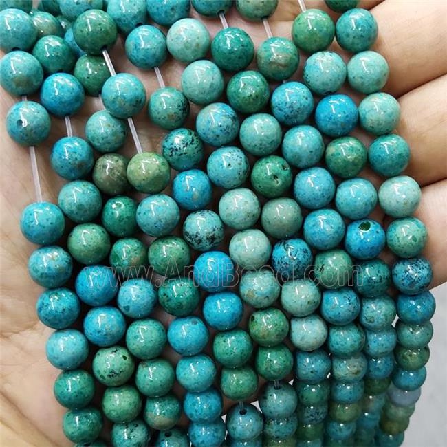 Teal Jasper Beads Smooth Round Dye