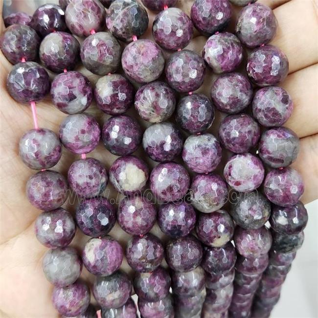 Plum Blossom Tourmaline Beads Faceted Round