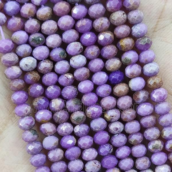 Purple Lepidolite Beads Faceted Rondelle