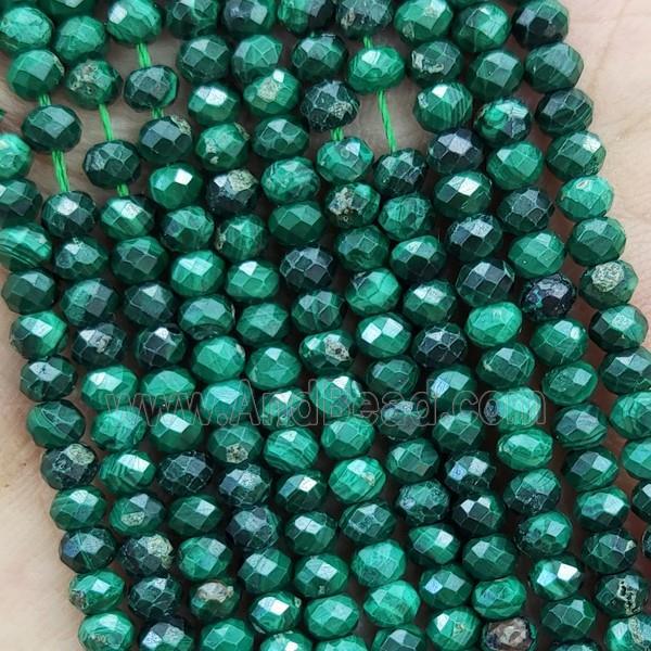 Natural Malachite Beads Green Faceted Rondelle