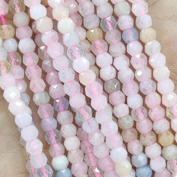 Natural Pink Morganite Beads Faceted Rondelle