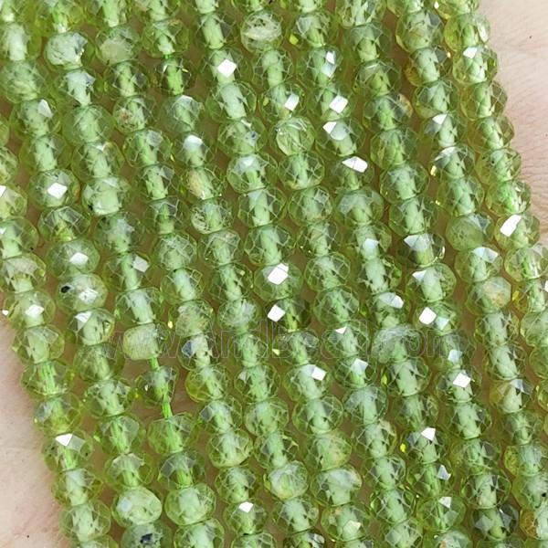 Natural Peridot Beads Green Faceted Rondelle