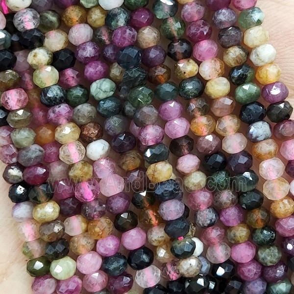 Multicolor Tourmaline Beads Faceted Rondelle