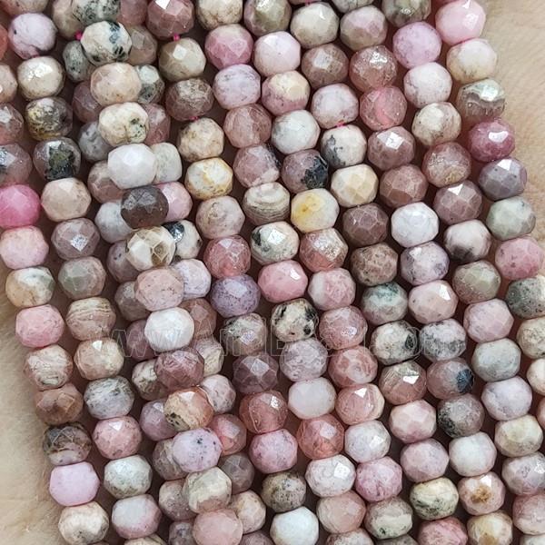 Natural Argentine Rhodochrosite Beads B-Grade Faceted Rondelle