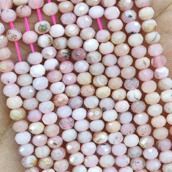Natural Pink Opal Beads Faceted Rondelle