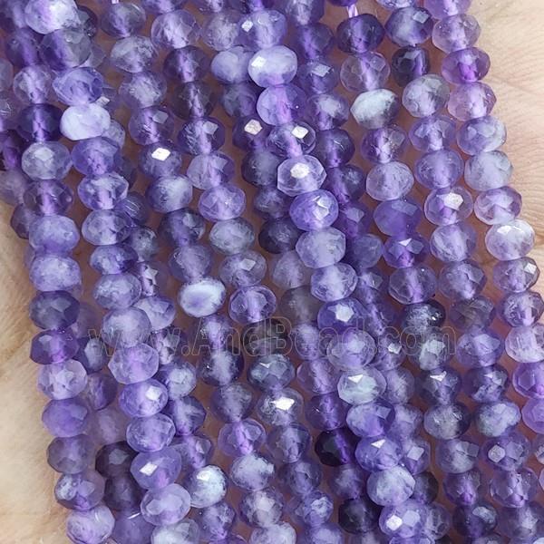 Natural Amethyst Beads Purple Faceted Rondelle