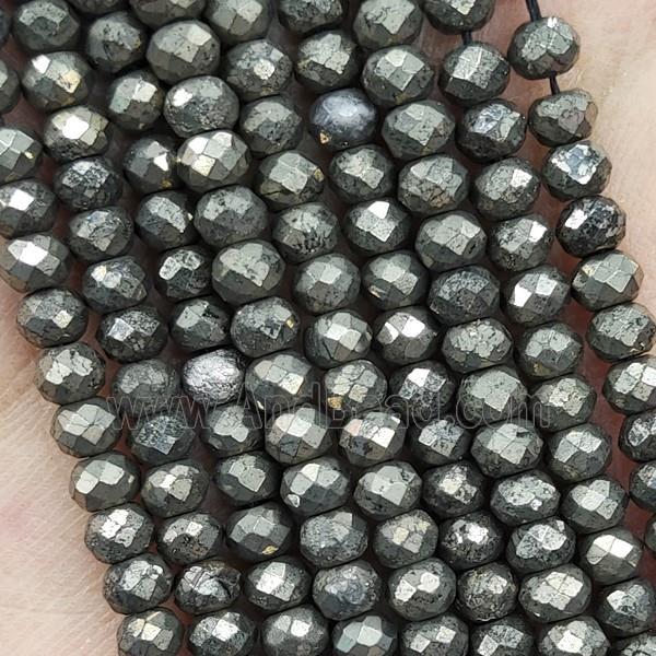 Natural Pyrite Beads Faceted Rondelle