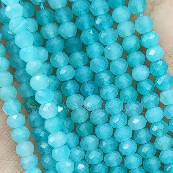 Green Amazonite Beads Treated Faceted Rondelle