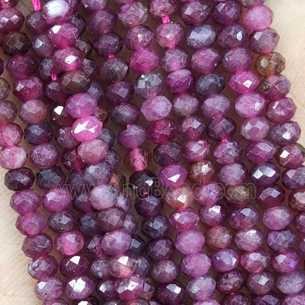 Pink Tourmaline Beads Faceted Rondelle Tiny
