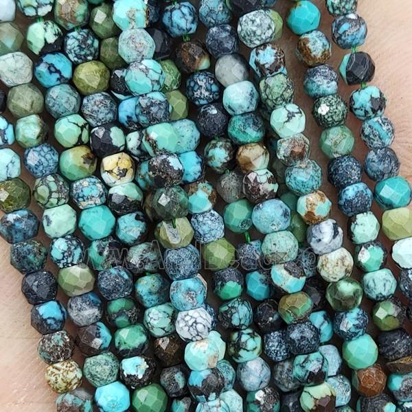 Natural Turquoise Beads Faceted Rondelle Tiny