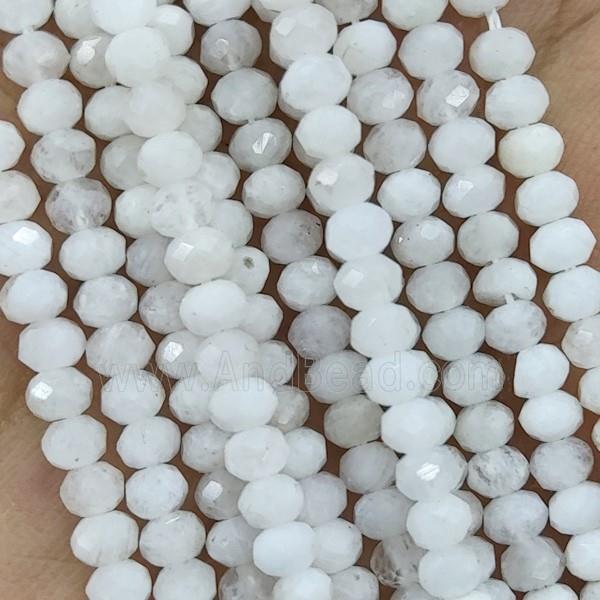 Natural White Moonstone Beads Faceted Rondelle