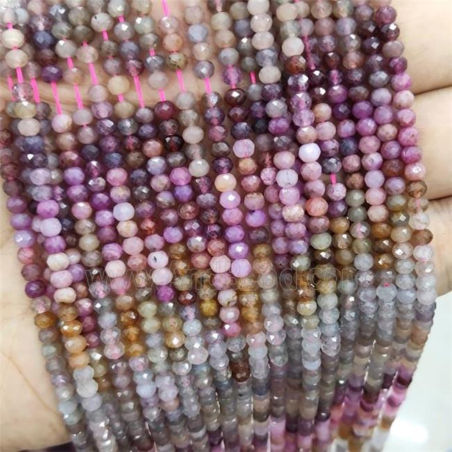 Mix Color Tourmaline Beads Faceted Rondelle