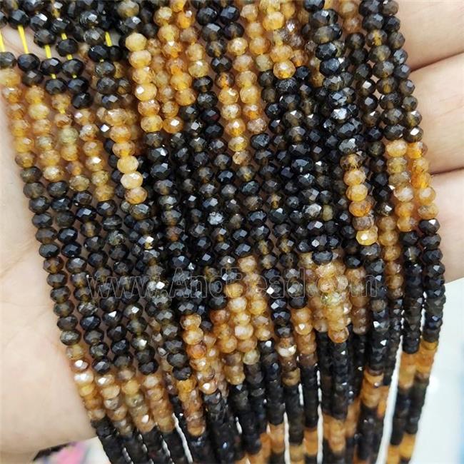 Natural Tourmaline Beads Mix Color Faceted Rondelle