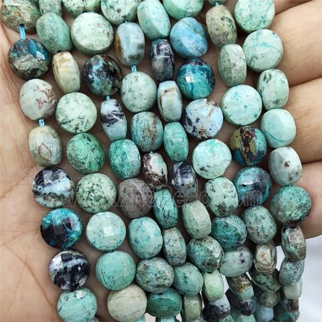 Natural Turquoise Beads Faceted Coin Cirle