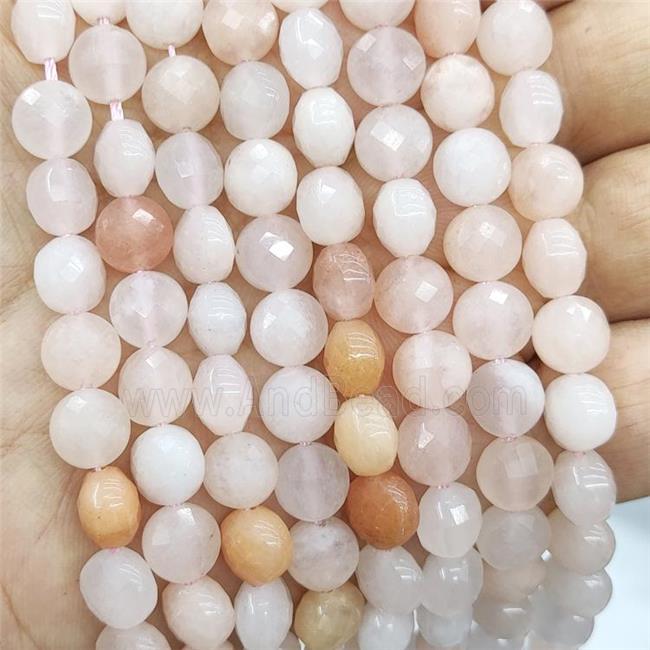 Pink Aventurine Beads Faceted Circle
