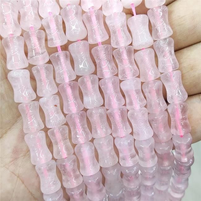 Pink Rose Quartz Beads Bamboo