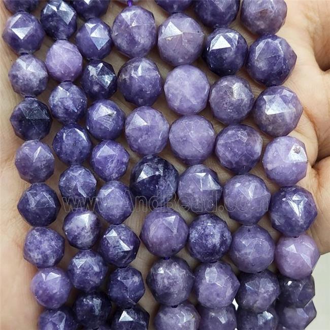 Purple Lepidolite Beads Cut Round