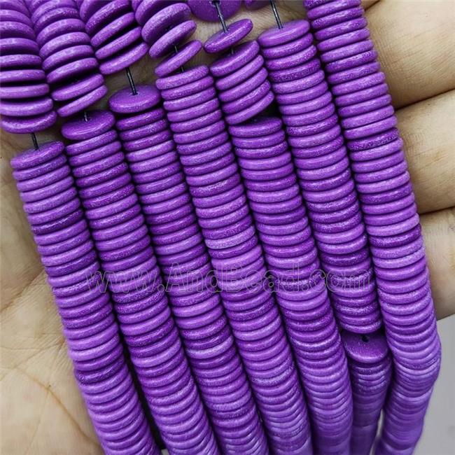 Oxidative Agate Heishi Spacer Beads Purple