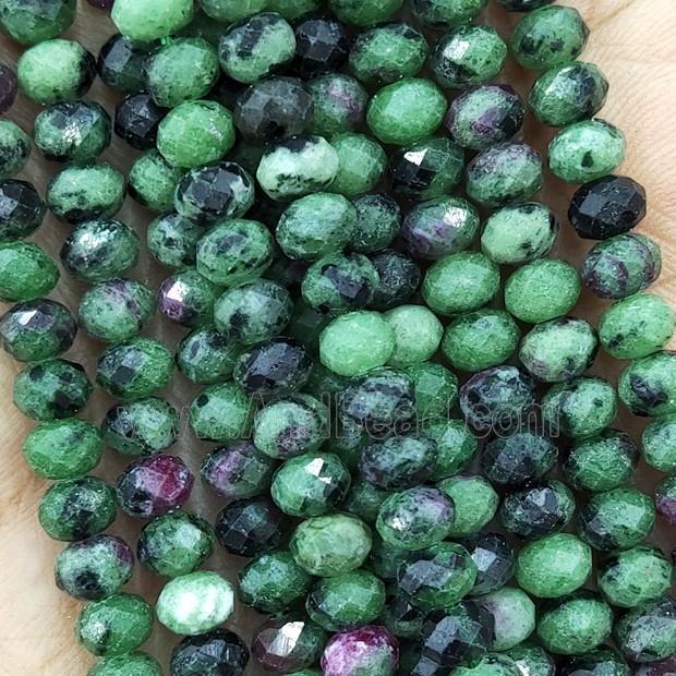 Natural Ruby Zoisite Beads Faceted Rondelle