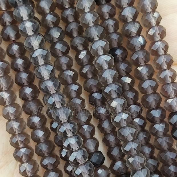 Smoky Quartz Beads Faceted Rondelle