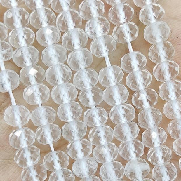 Natural Clear Quartz Beads Faceted Rondelle